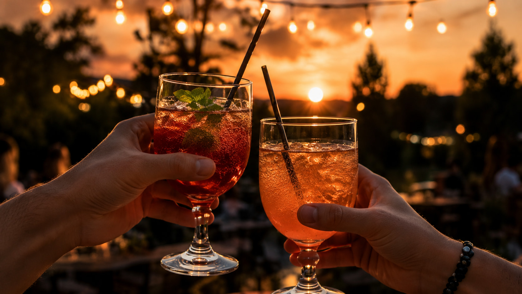 Drinks i solnedgangen